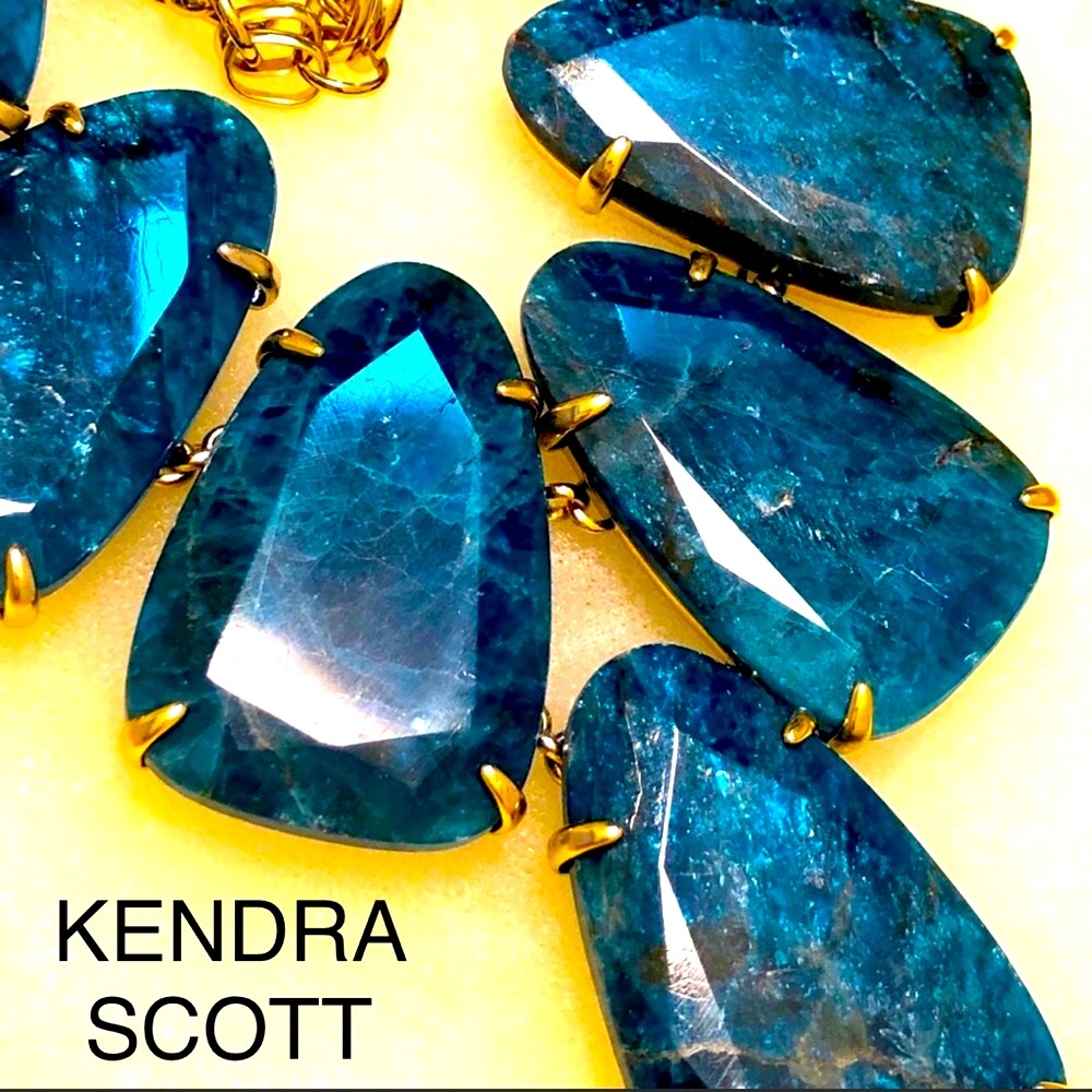 NWT RARE & Retired Kendra Scott Harlow Apatite & Yellow Gold STUNNING & Coveted! - Picture 3 of 16